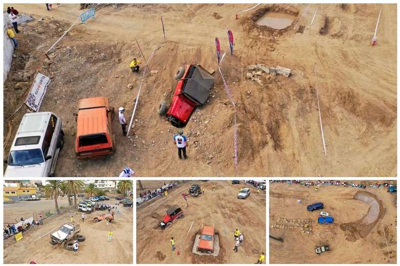 Imágenes de la exhibición de trial 4x4 de este domingo en Jinámar (Foto TA)